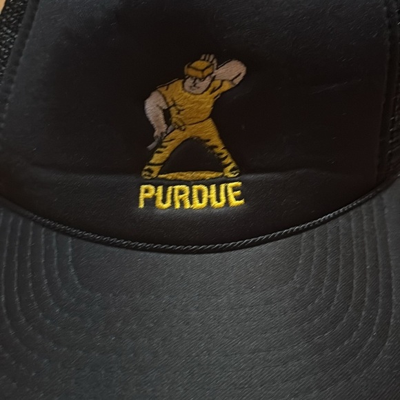 Purdue Boilermakers Snapback Black University Trucker Mesh Hat Cap - Picture 2 of 8